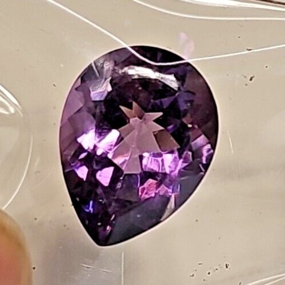 Natural Purple Amethyst Pear 7.48 Carat Loose Gemstone COA Jewelry Making - Picture 5 of 12